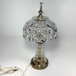 Crystal Table Lamp with Gold Accents